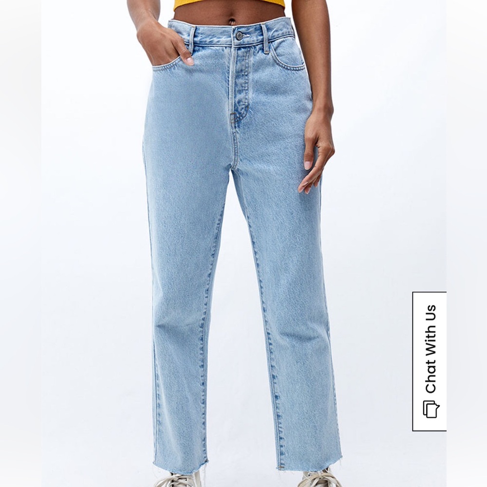 PacSun Eco Light Blue High Waisted Straight Leg Jeans